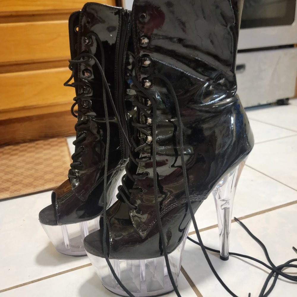 Black Pleaser Boots 7inch heels